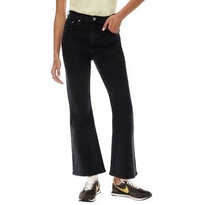 Aritzia Denim Forum Twiggy High Rise Flare Jean Washed Black Sz 26